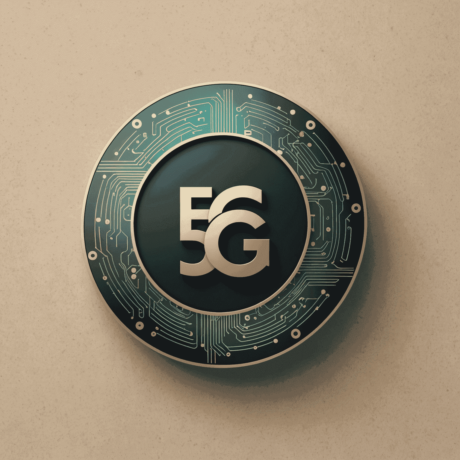 5G Connect Logo - A sleek, modern design with metallic finish and circuit board patterns